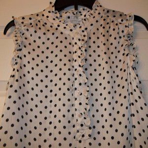 EUC Polka Dot Print TAHARI ASL Sleeveless Blouse (Medium)